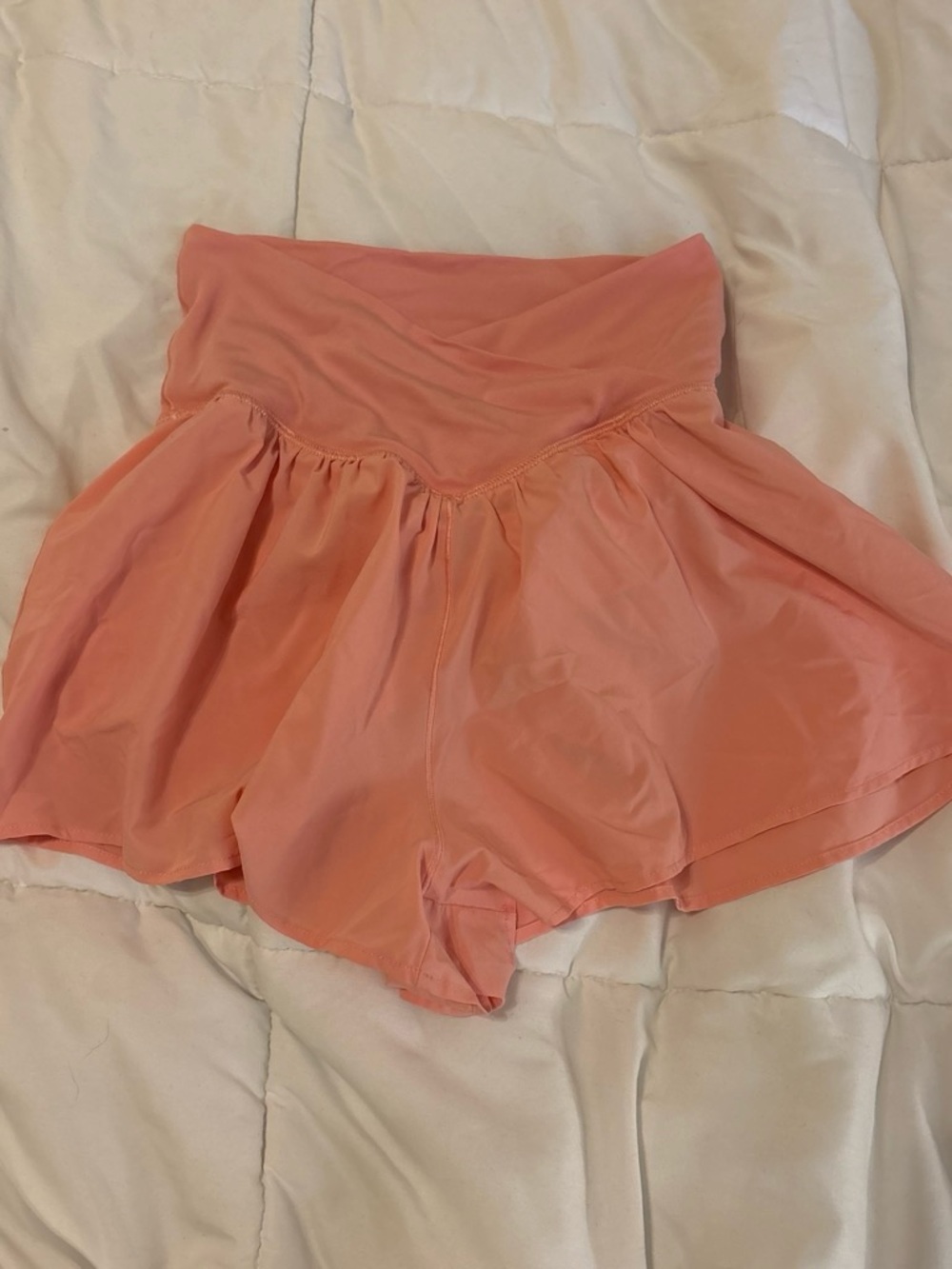 aerie Coral High-Waist Flow Skort